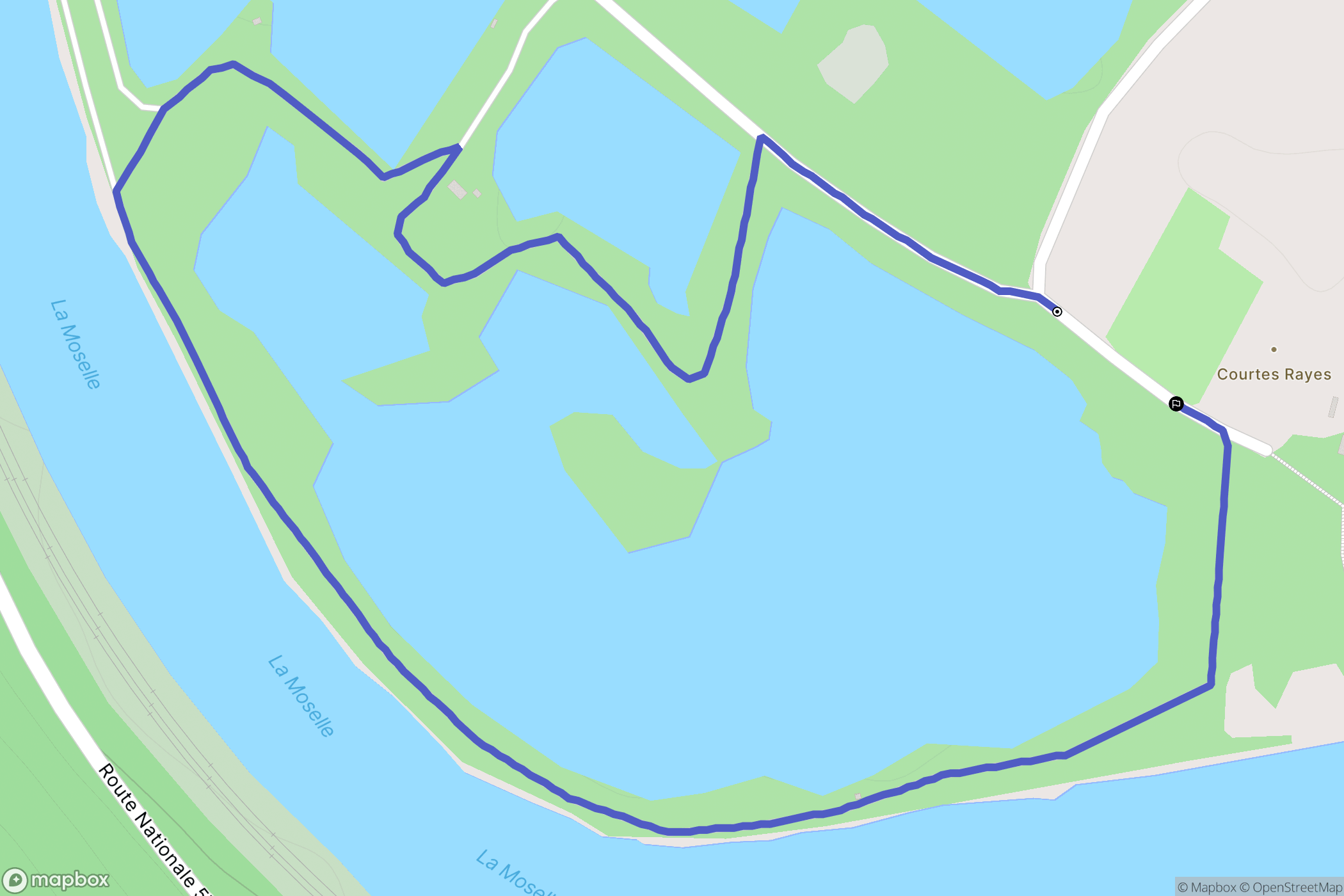 Autreville-sur-Moselle : carte du parcours de randonnée - France