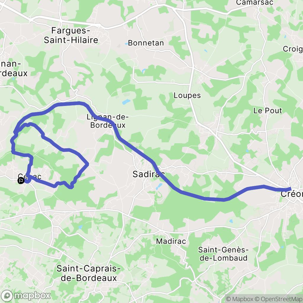 Cenac : carte du parcours de randonnée - France