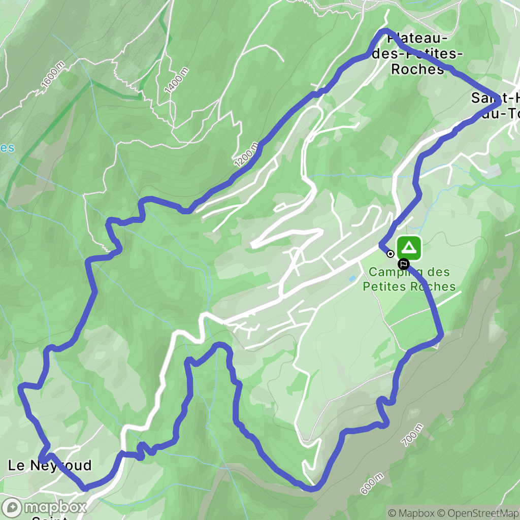 Plateau-des-Petites-Roches : carte du parcours de randonnée - France