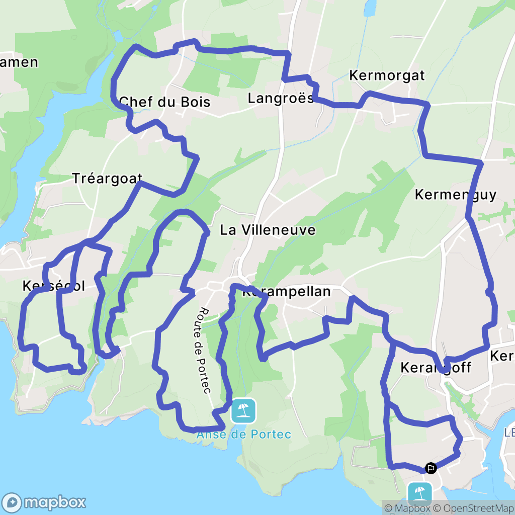Clohars-Carnoët : carte du parcours de randonnée - France
