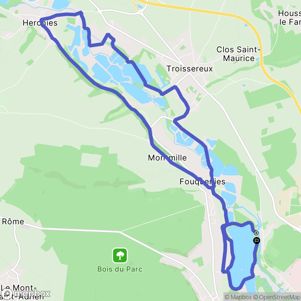 Beauvais : carte du parcours de randonnée - France