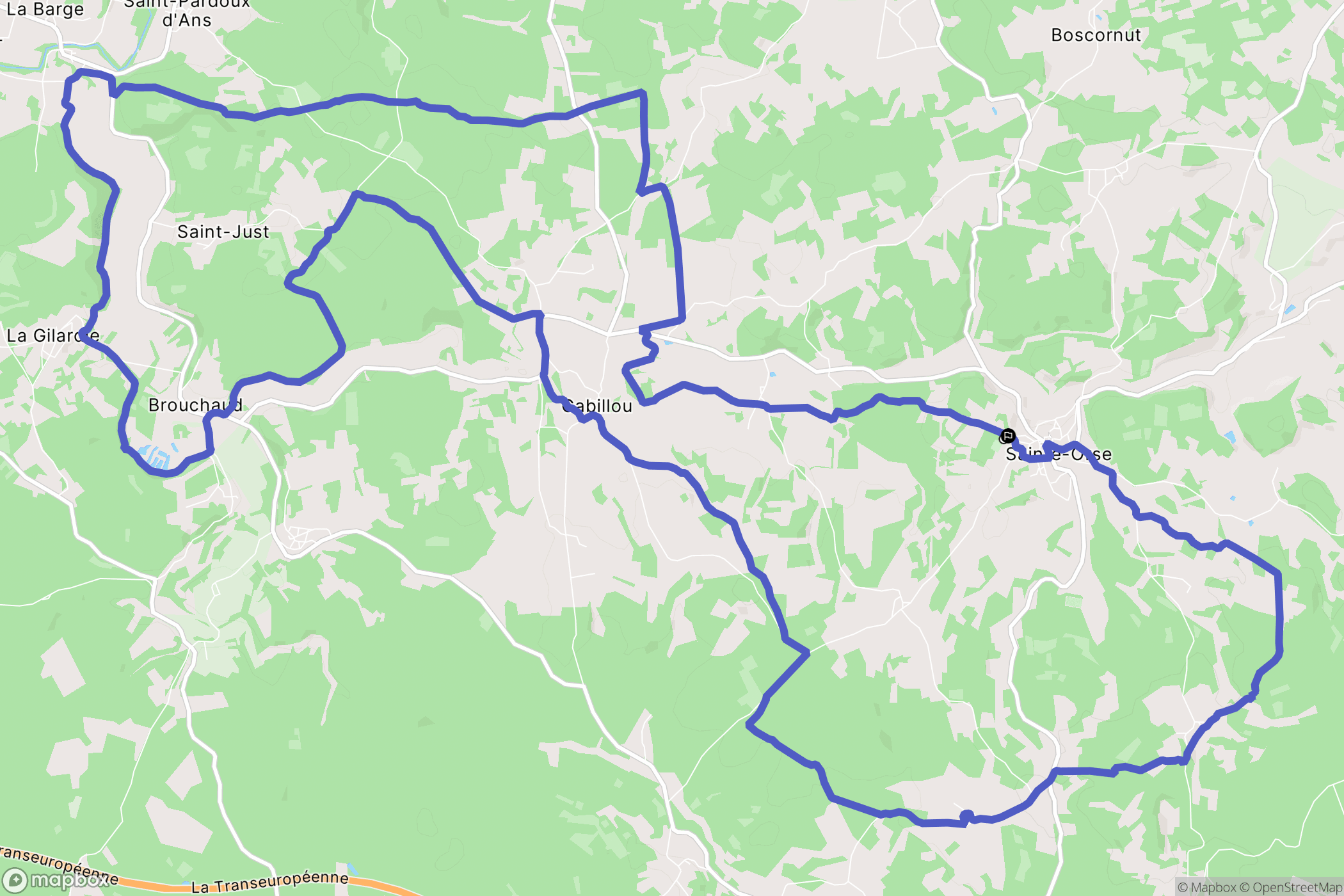 Sainte-Orse : carte du parcours de randonnée - France