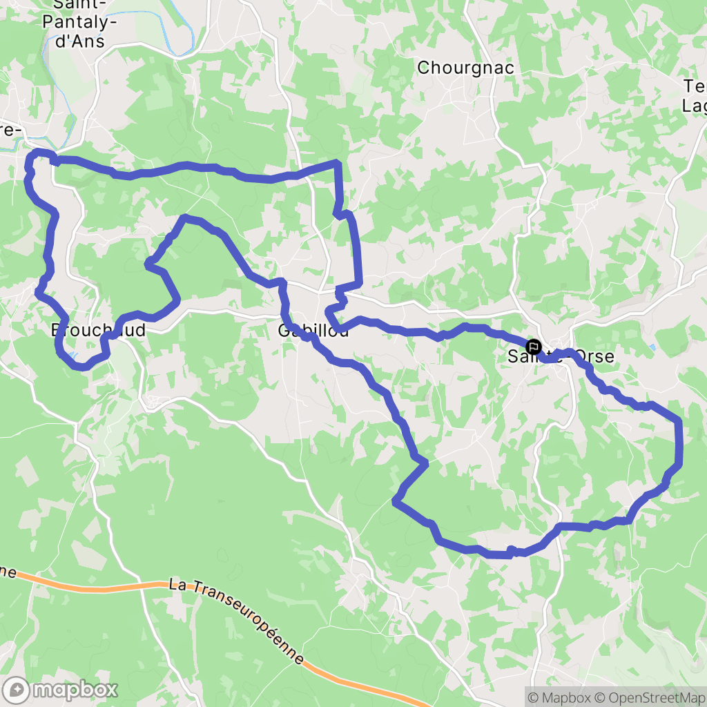 Sainte-Orse : carte du parcours de randonnée - France