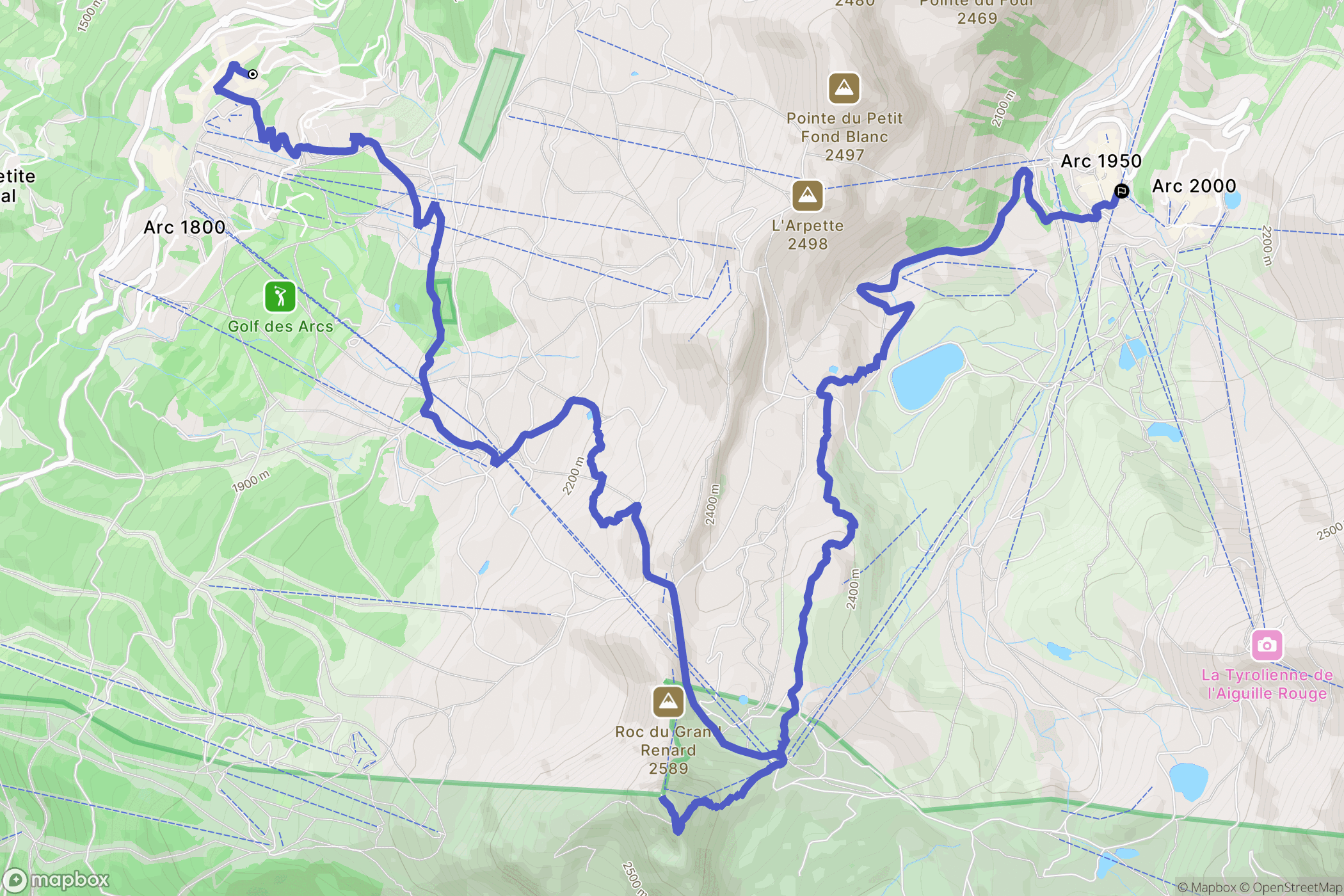 Bourg-Saint-Maurice : carte du parcours de randonnée - France
