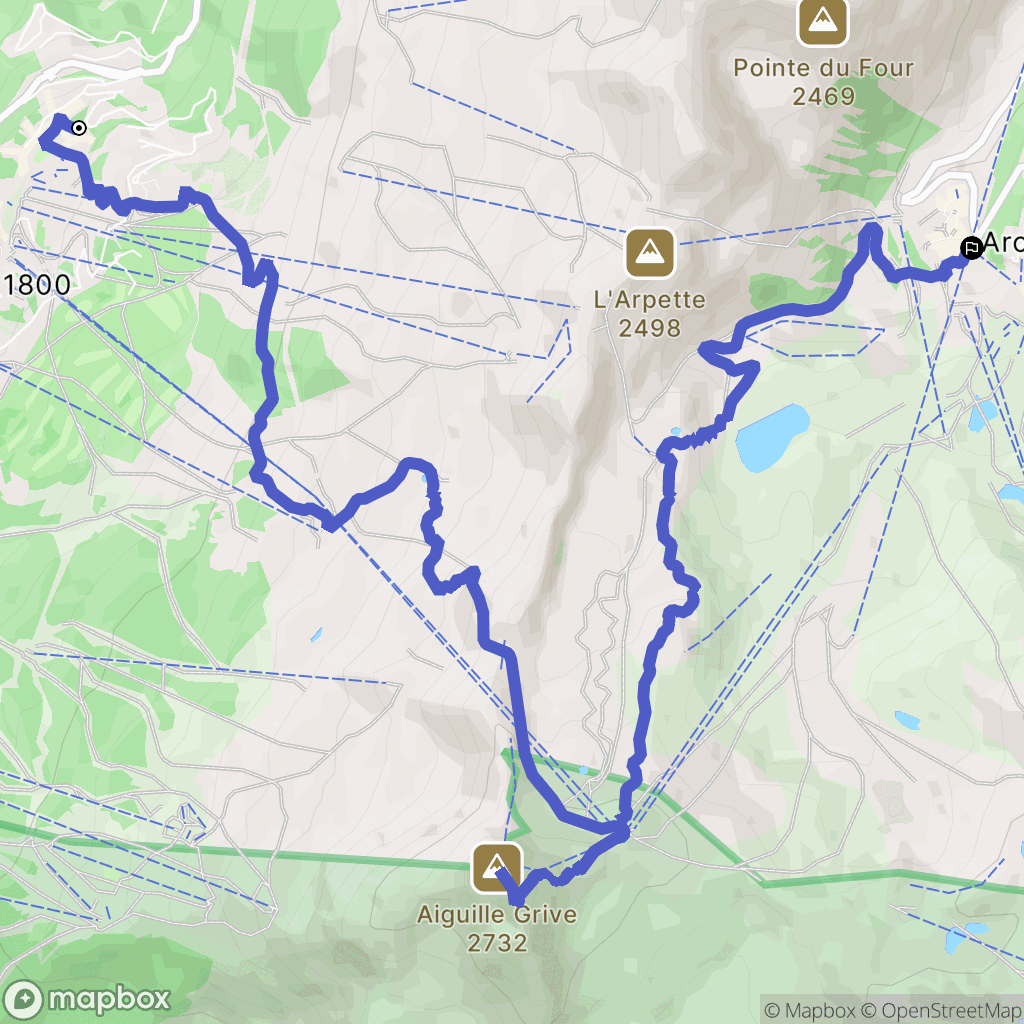 Bourg-Saint-Maurice : carte du parcours de randonnée - France