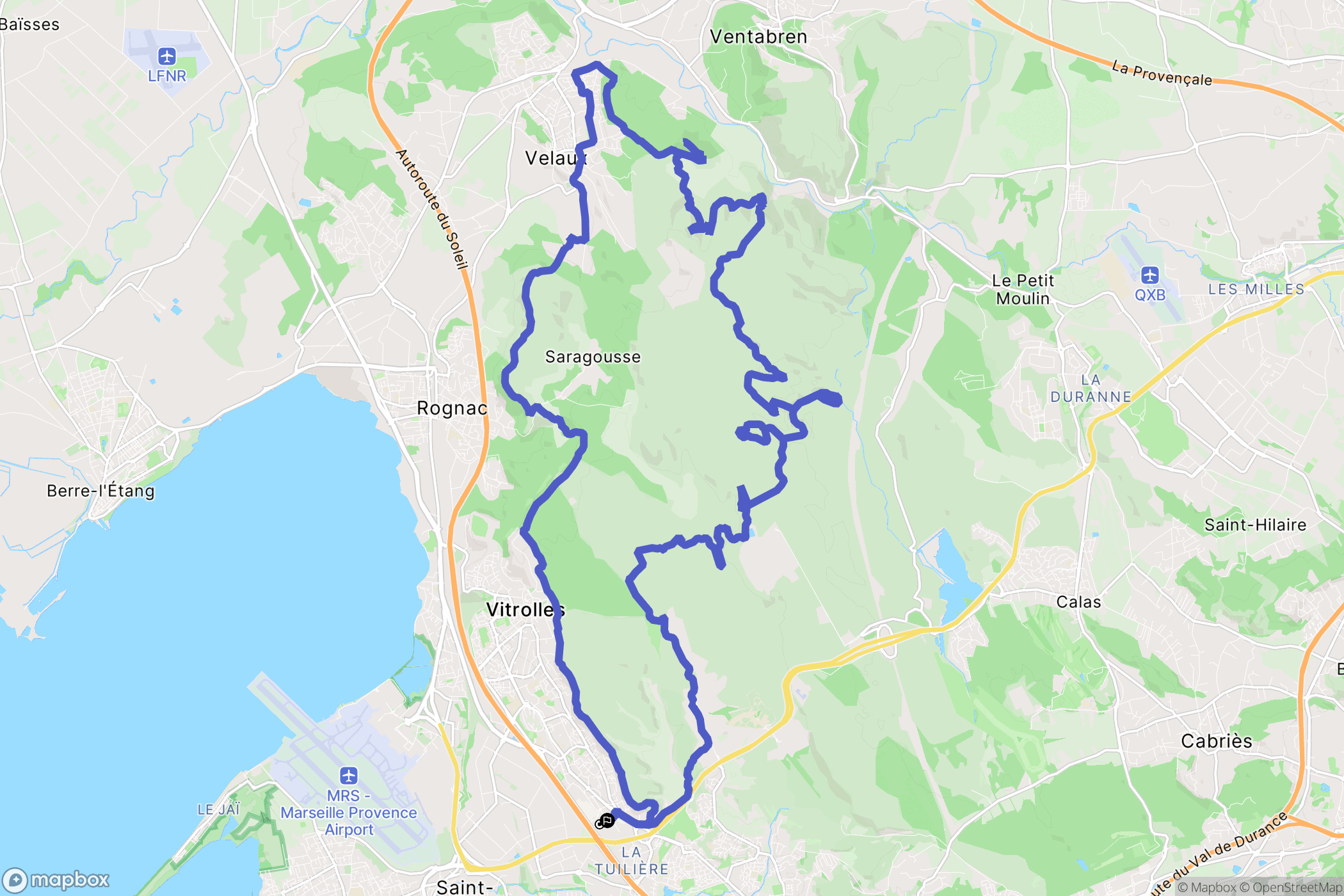 Vitrolles : carte du parcours de randonnée - France