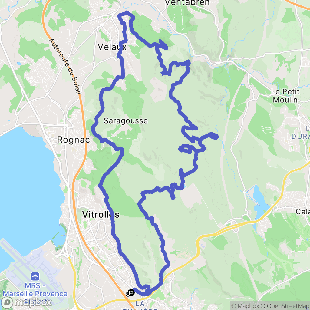 Vitrolles : carte du parcours de randonnée - France