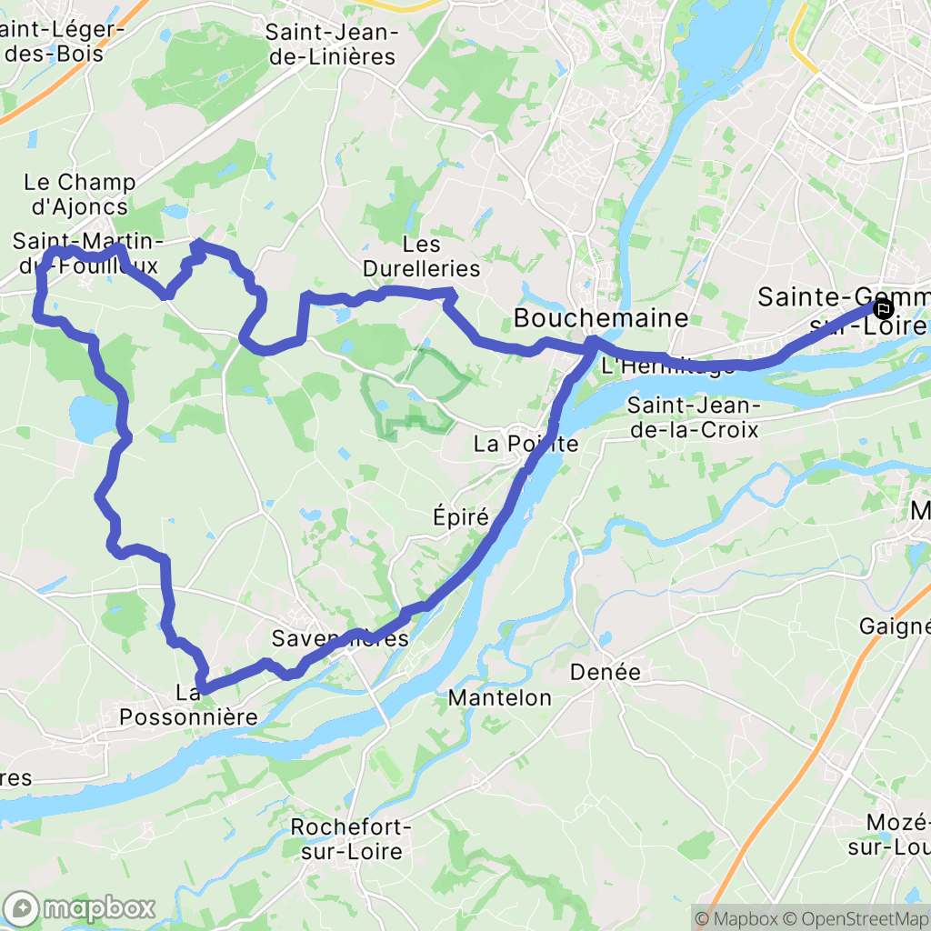 Sainte-Gemmes-sur-Loire : carte du parcours de randonnée - France