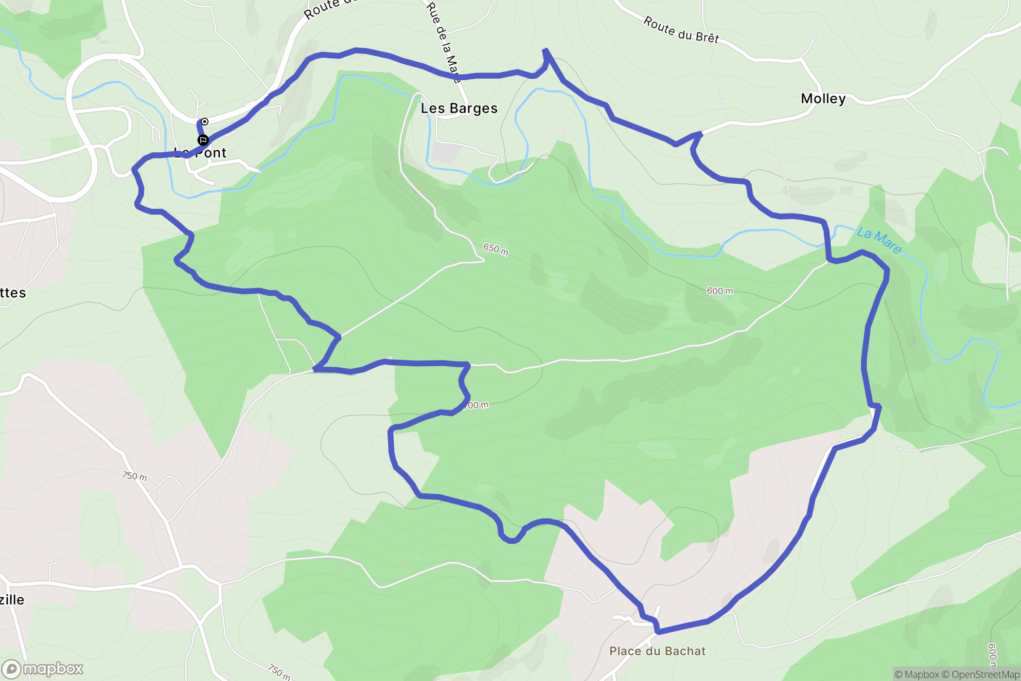 Soleymieux : carte du parcours de randonnée - France