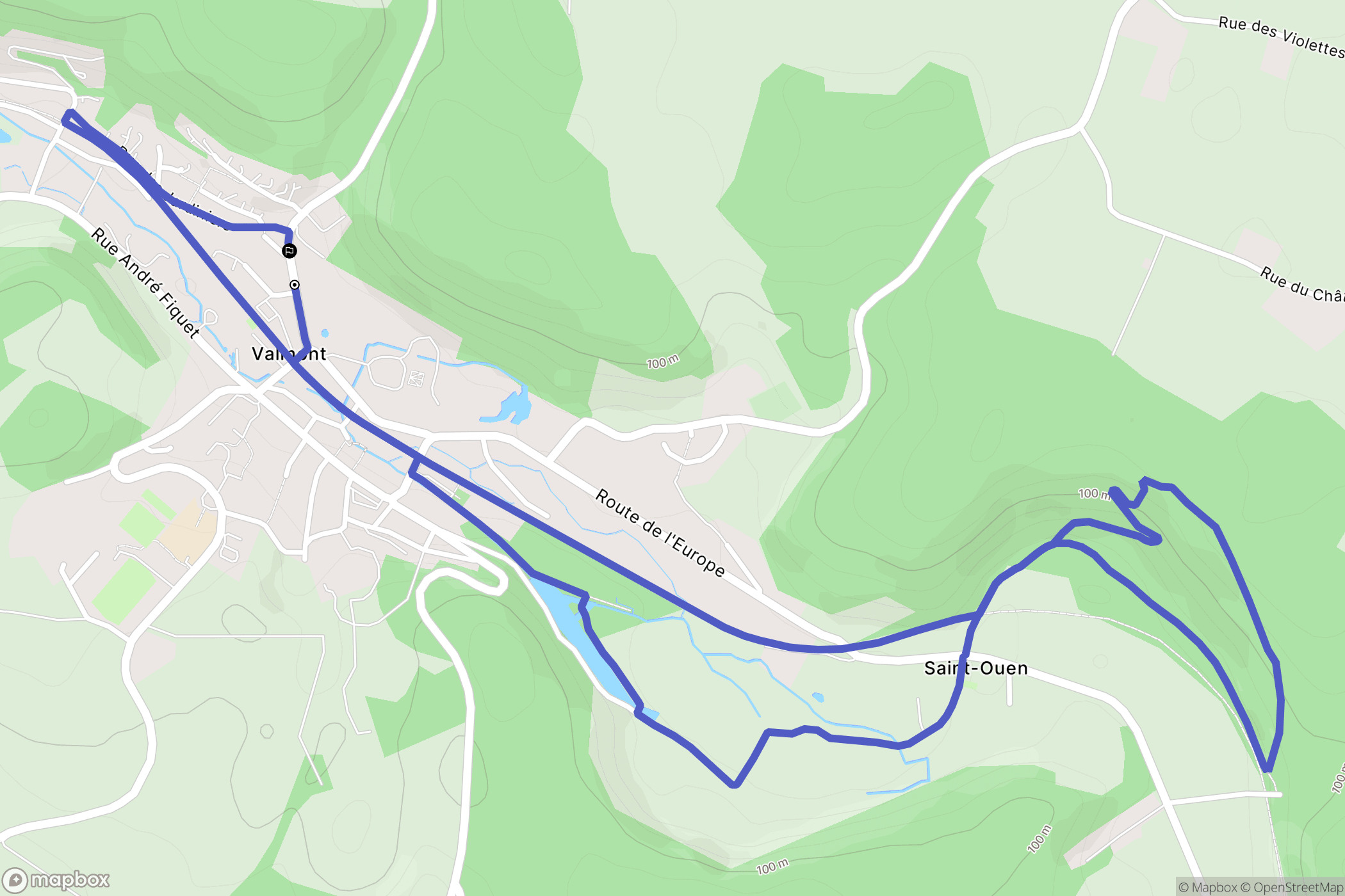 Valmont : carte du parcours de randonnée - France