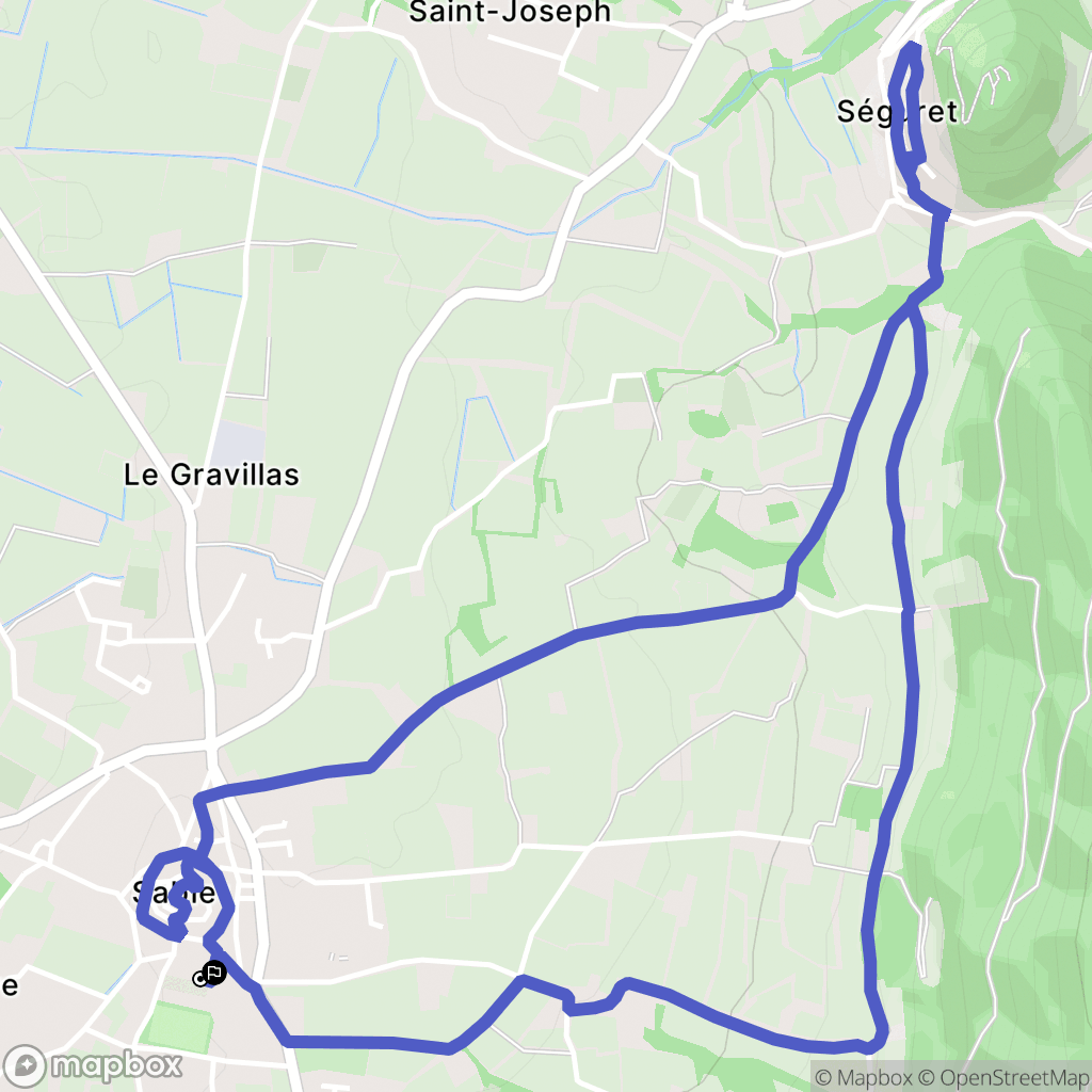 Sablet : carte du parcours de randonnée - France