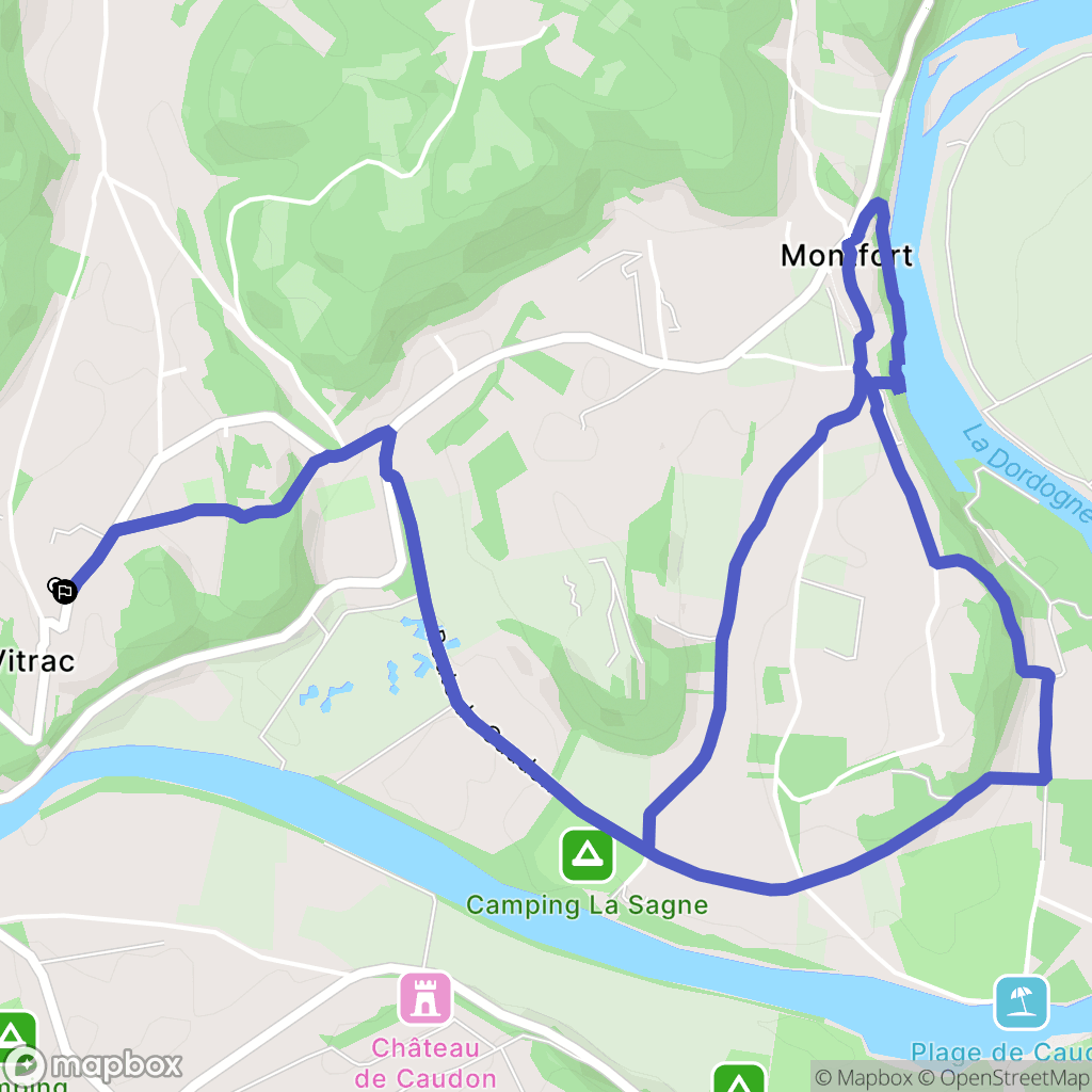Vitrac : carte du parcours de randonnée - France