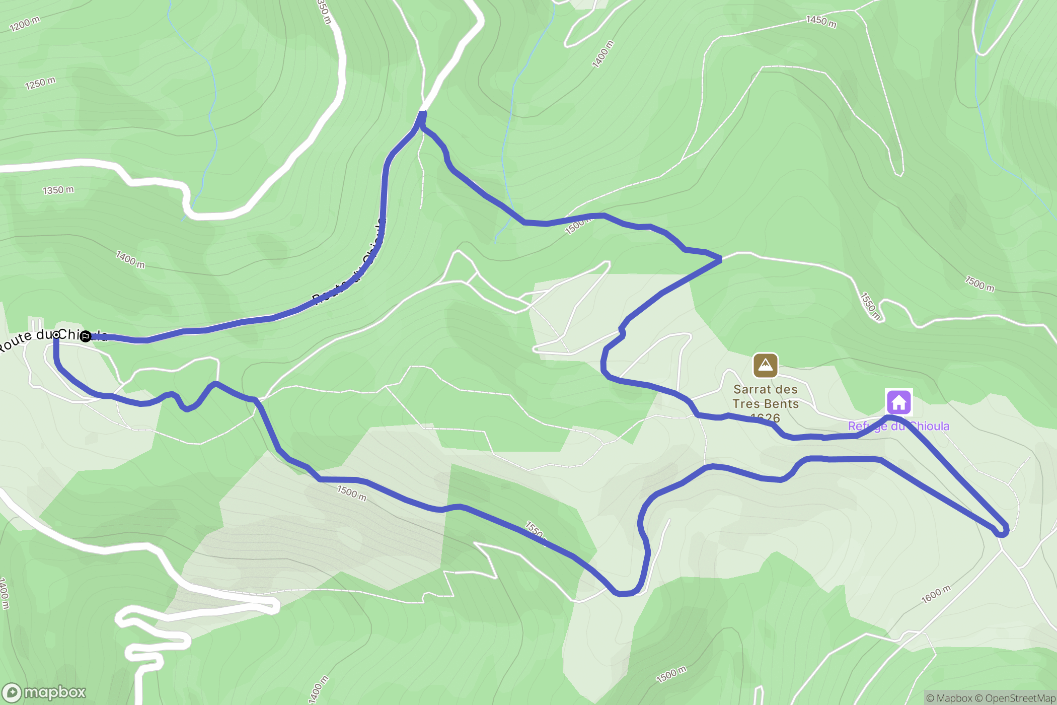 Ignaux : carte du parcours de randonnée - France
