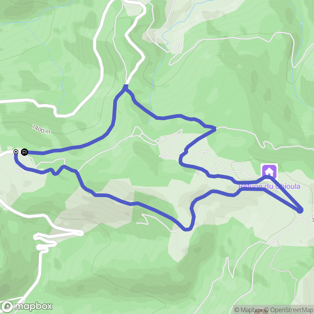 Ignaux : carte du parcours de randonnée - France