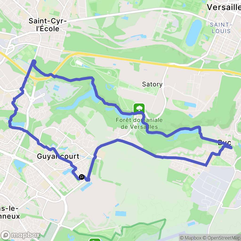 Guyancourt : carte du parcours de randonnée - France