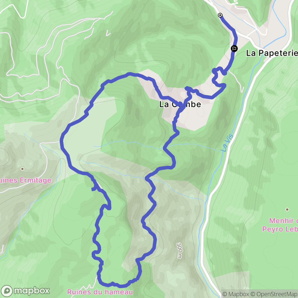 Saint-Laurent-le-Minier : carte du parcours de randonnée - France