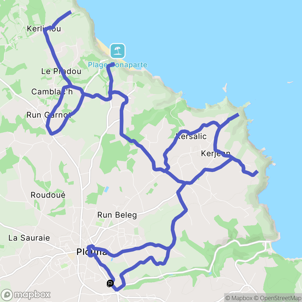 Plouha : carte du parcours de randonnée - France