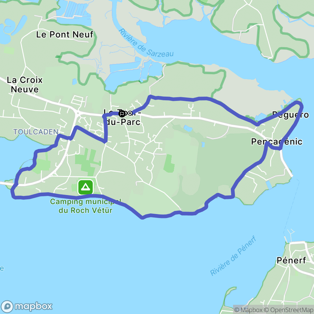 Le Tour-du-Parc : carte du parcours de randonnée - France