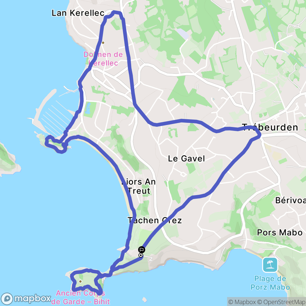 Trebeurden : carte du parcours de randonnée - France