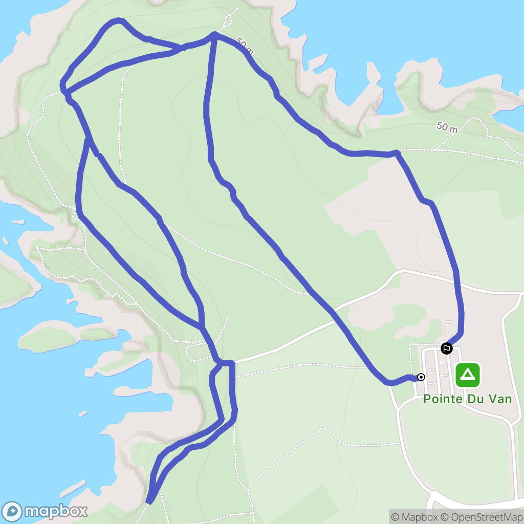 Cléden-Cap-Sizun : carte du parcours de randonnée - France