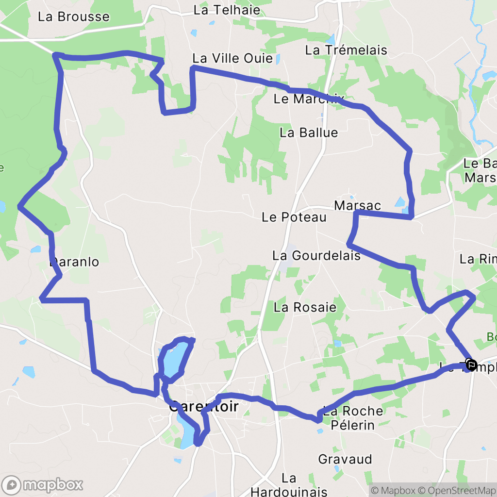 Carentoir : carte du parcours de randonnée - France