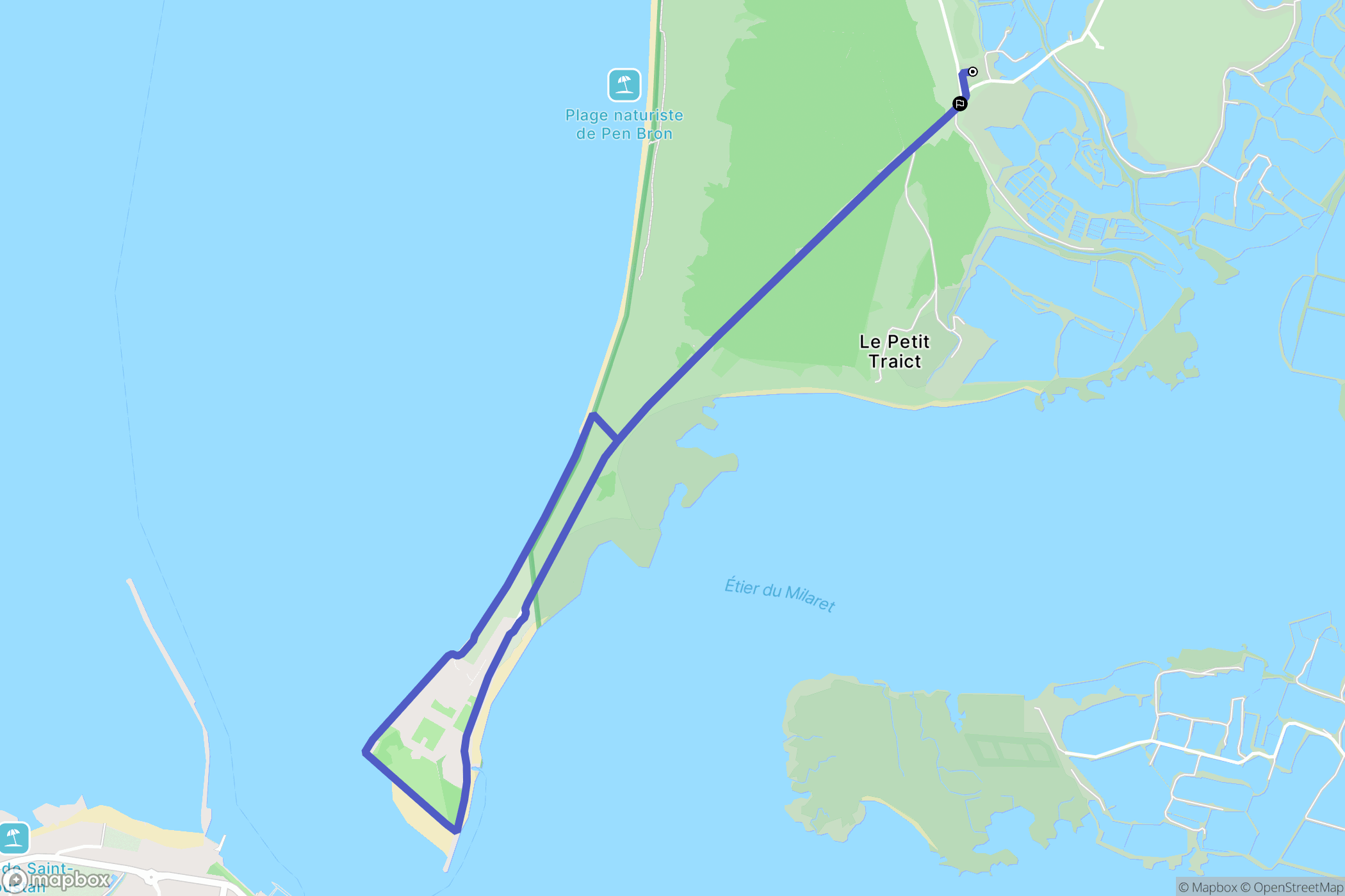 La Turballe : carte du parcours de randonnée - France