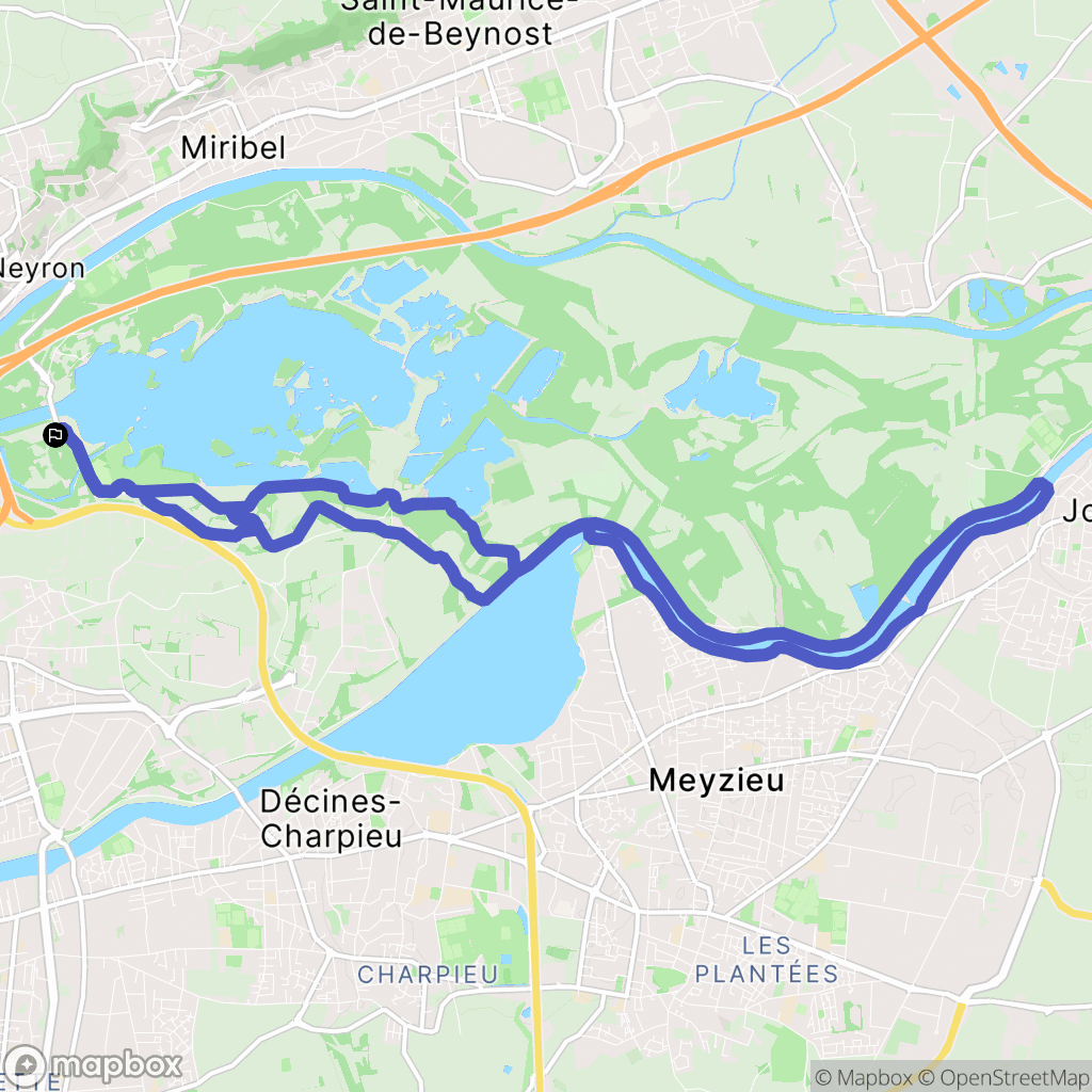 Vaulx-en-Velin : carte du parcours de randonnée - France