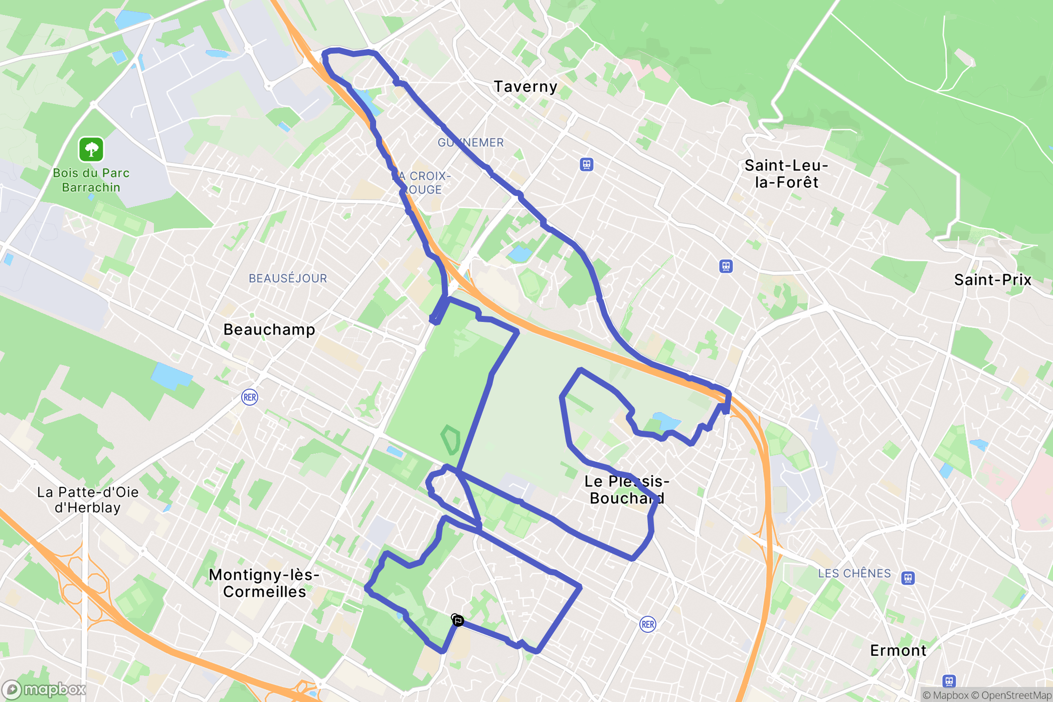 Franconville : carte du parcours de randonnée - France