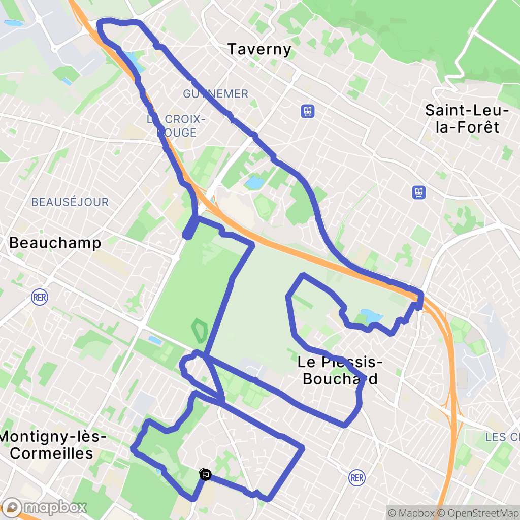 Franconville : carte du parcours de randonnée - France