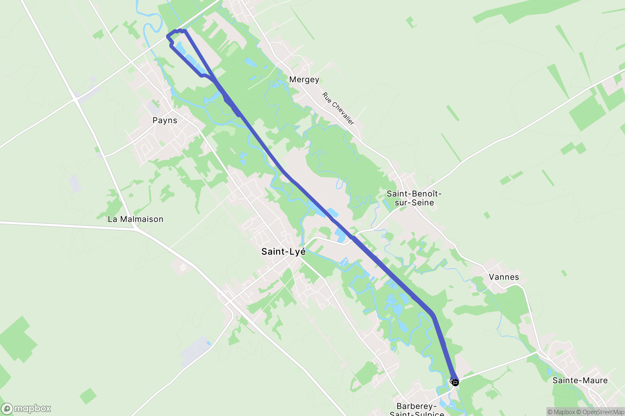Barberey-Saint-Sulpice : carte du parcours de randonnée - France