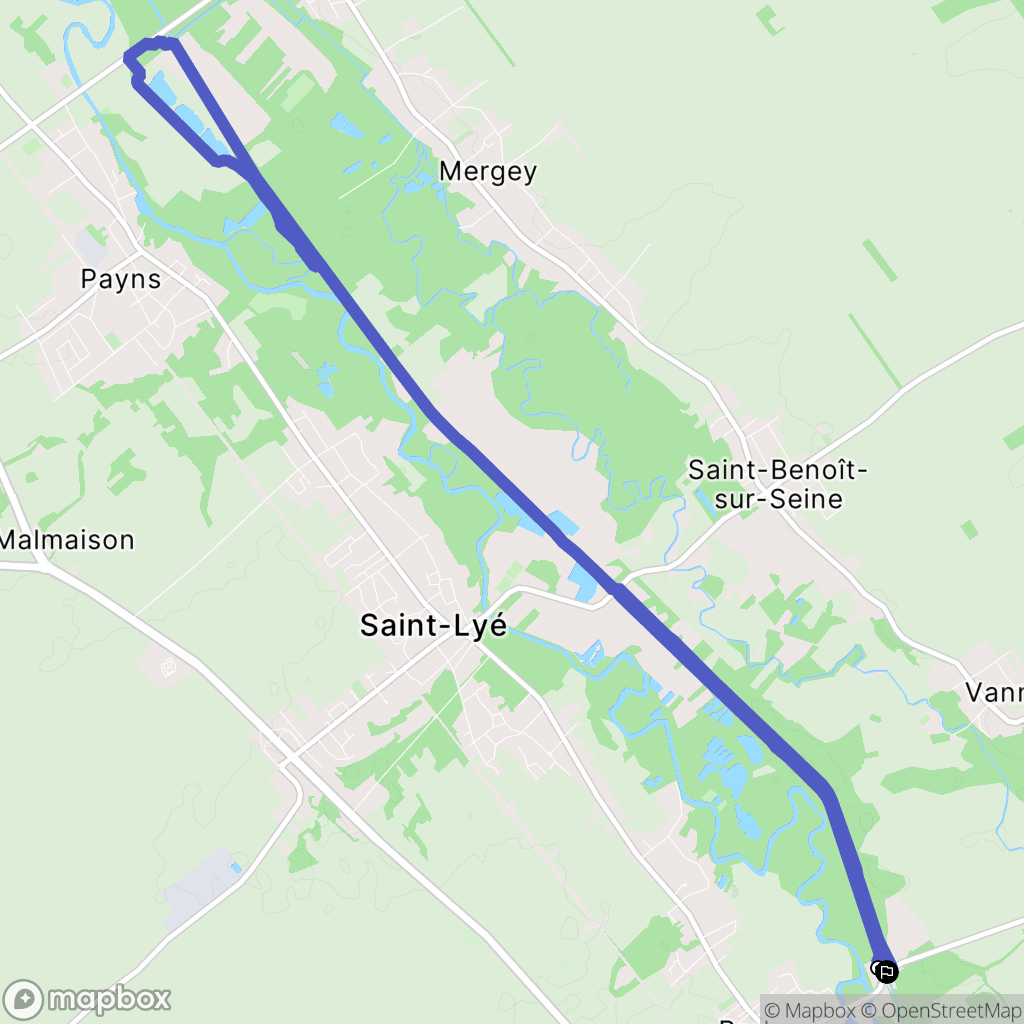 Barberey-Saint-Sulpice : carte du parcours de randonnée - France