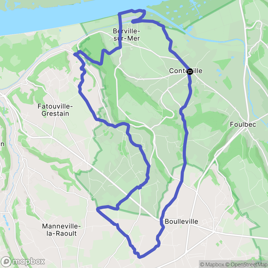 Conteville : carte du parcours de randonnée - France