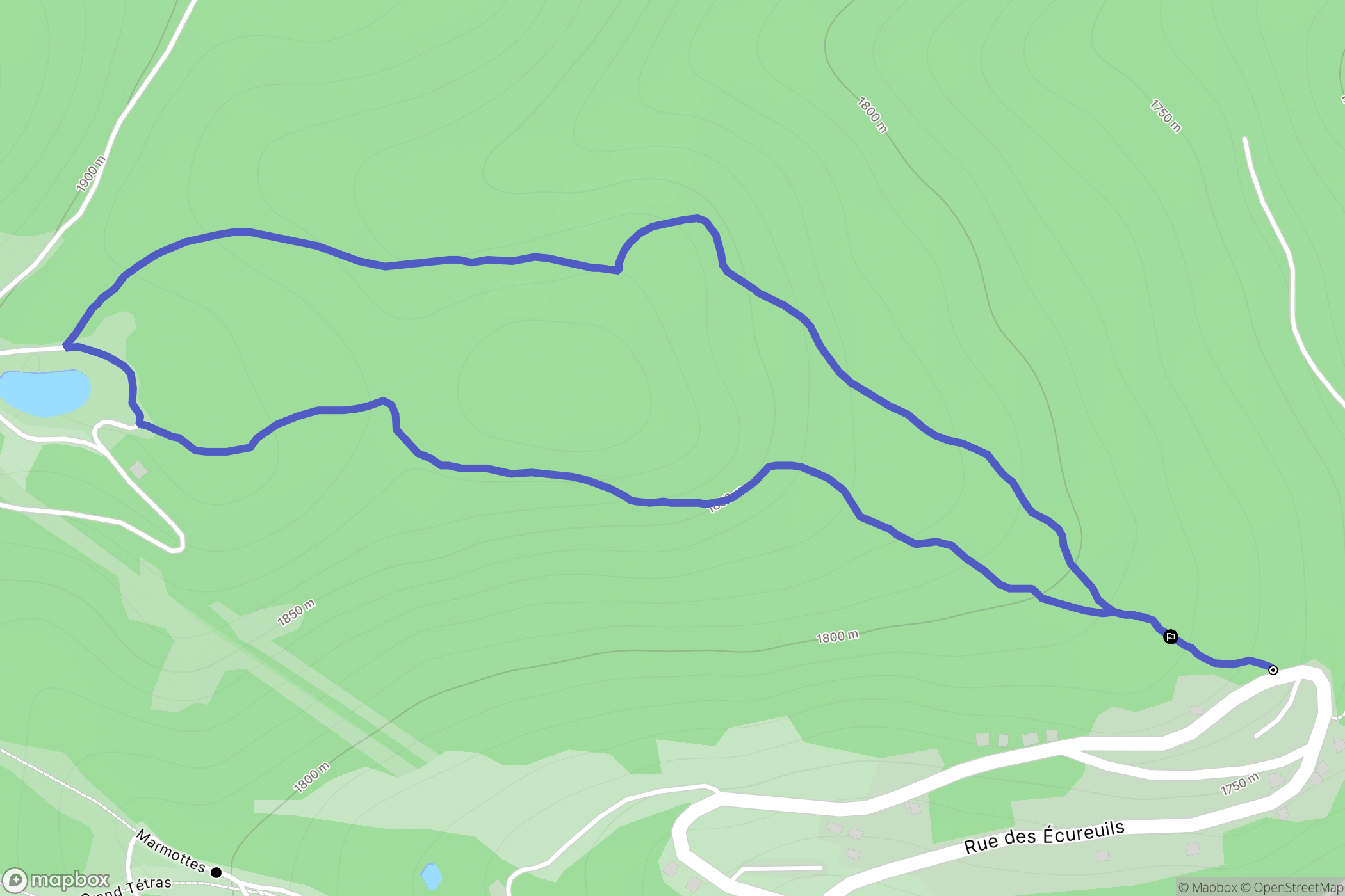 Puyvalador : carte du parcours de randonnée - France