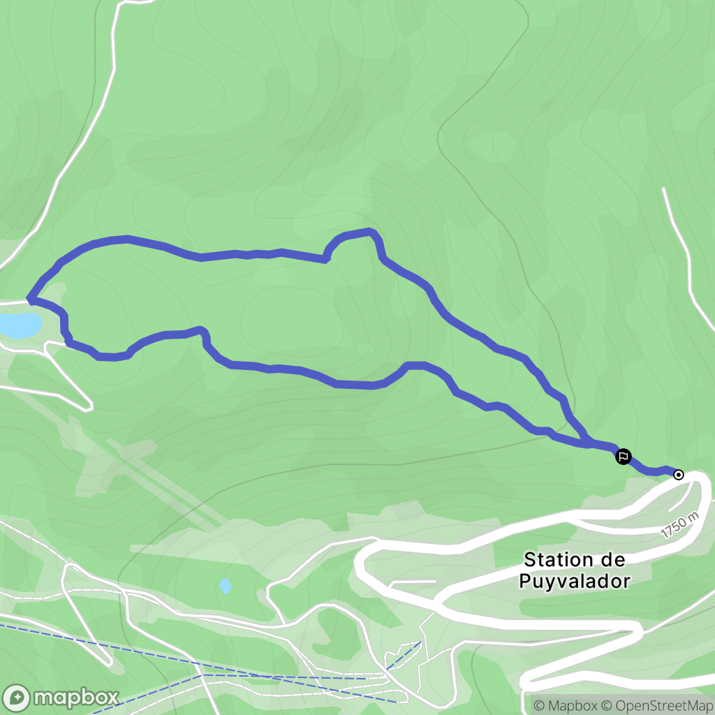 Puyvalador : carte du parcours de randonnée - France