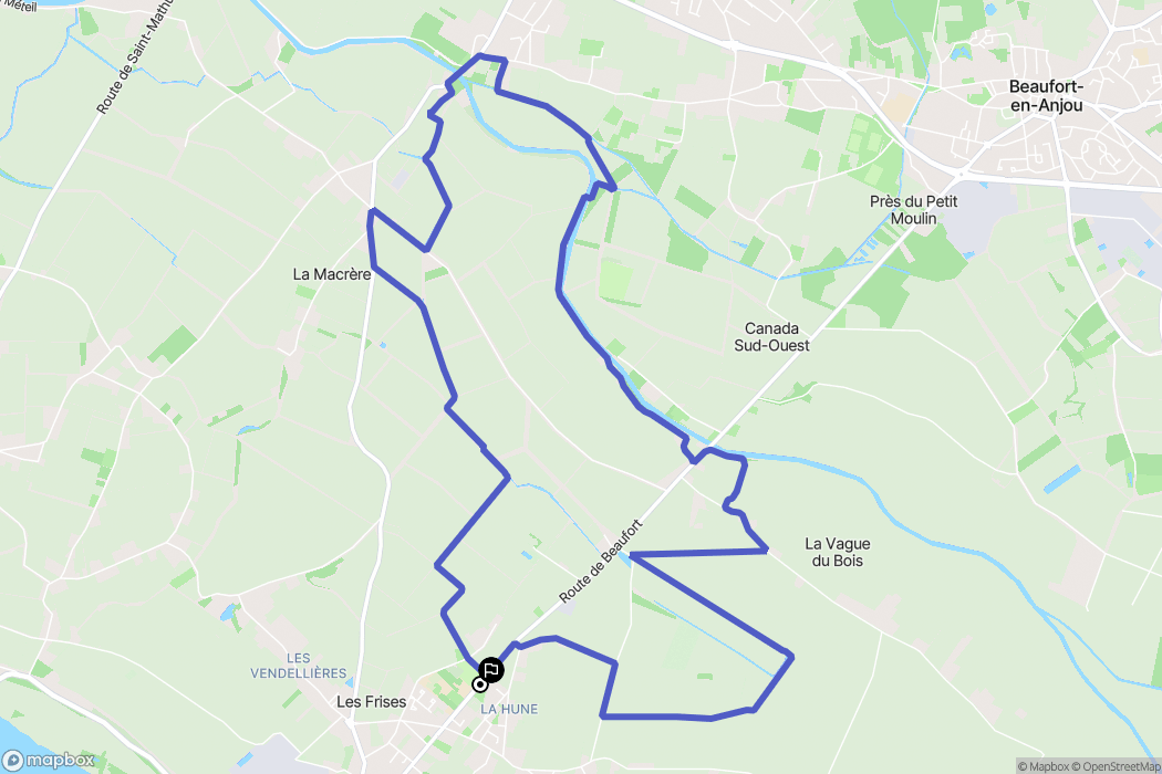 La Ménitré : carte du parcours de randonnée - France