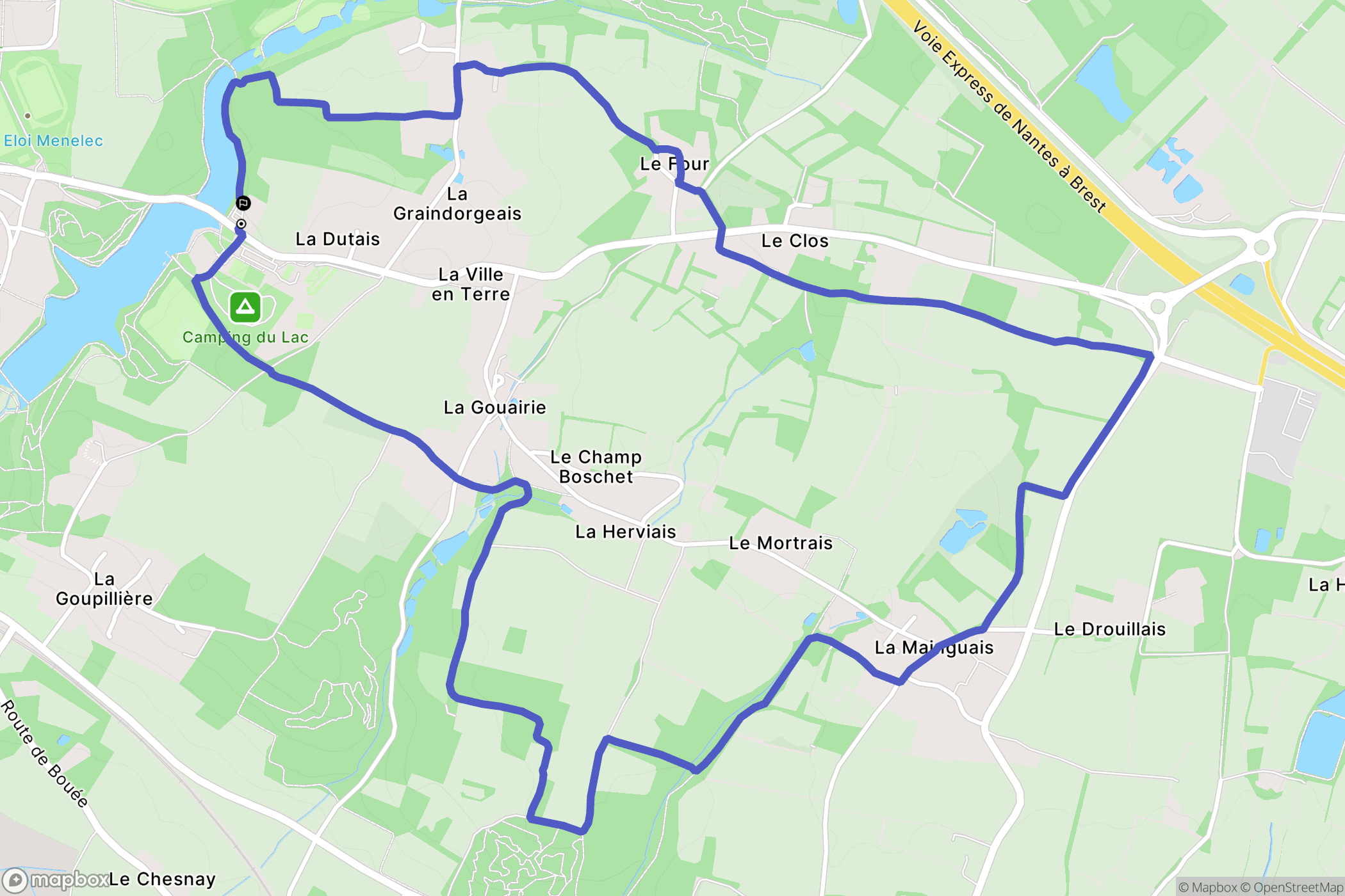 Savenay : carte du parcours de randonnée - France