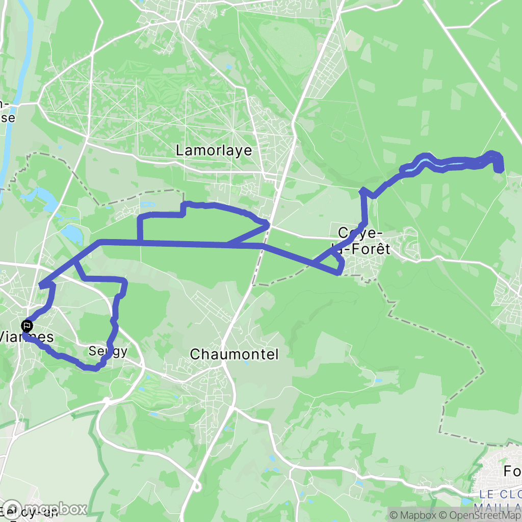 Viarmes : carte du parcours de randonnée - France