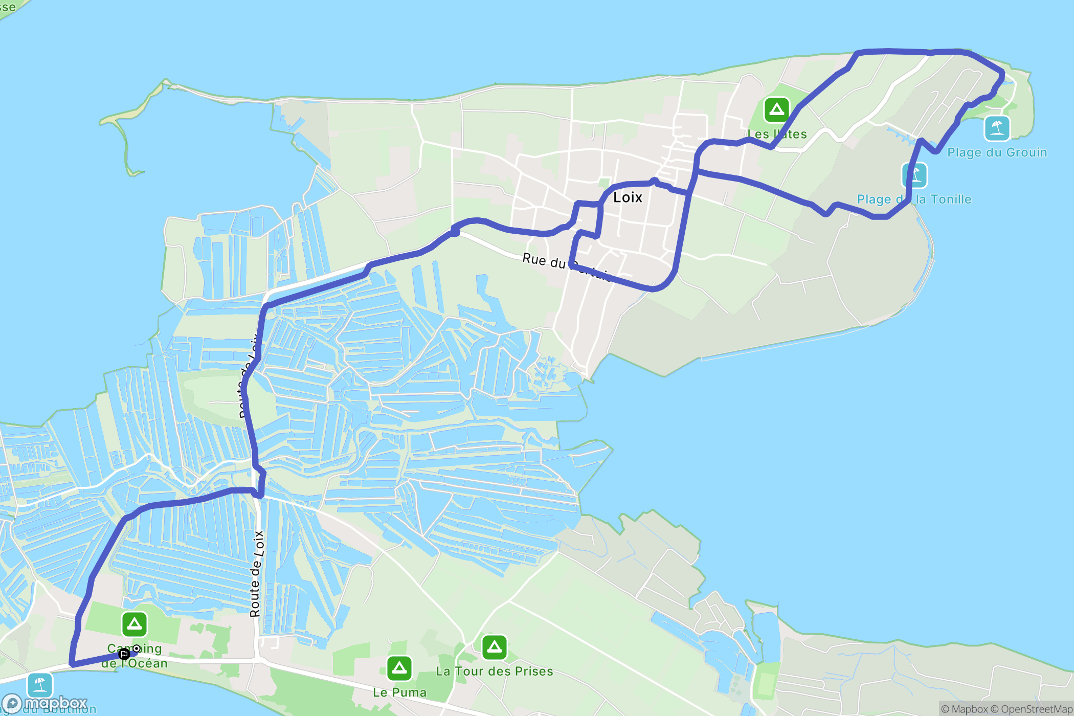 La Couarde-sur-Mer : carte du parcours de randonnée - France