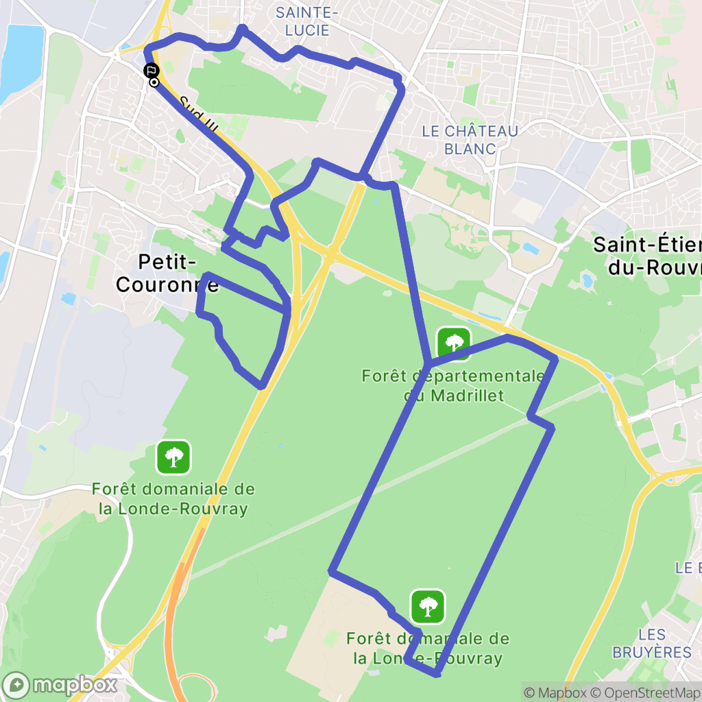 Petit-Couronne : carte du parcours de randonnée - France