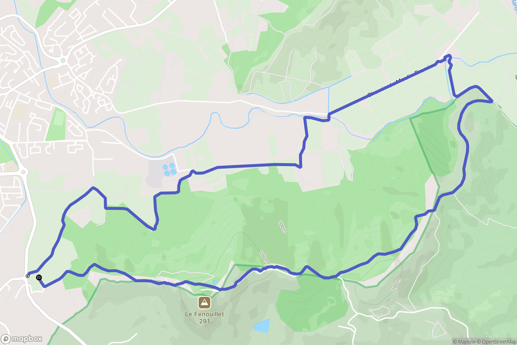 La Crau : carte du parcours de randonnée - France