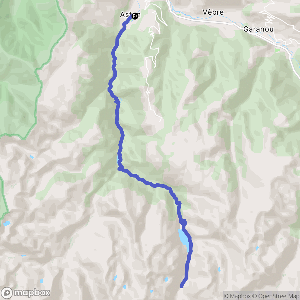 Aston : carte du parcours de randonnée - France