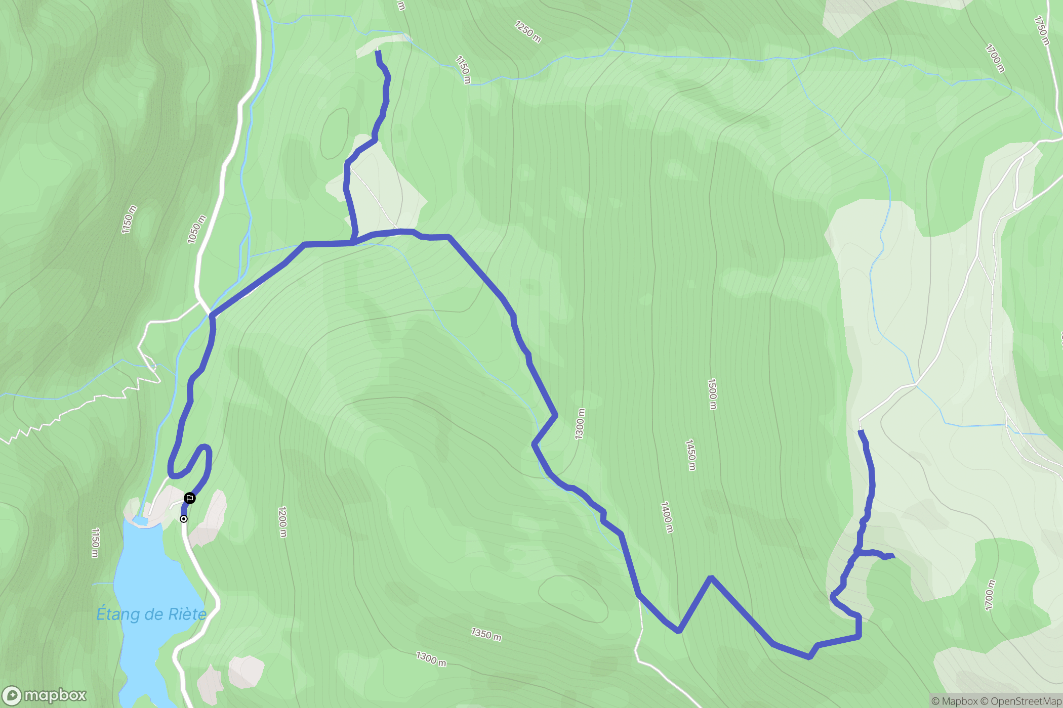 Aston : carte du parcours de randonnée - France