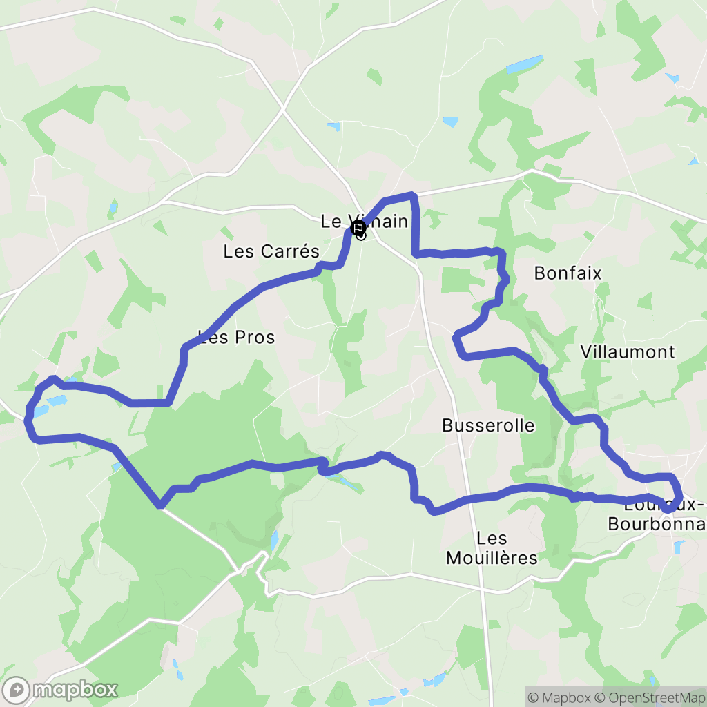 Le Vilhain : carte du parcours de randonnée - France