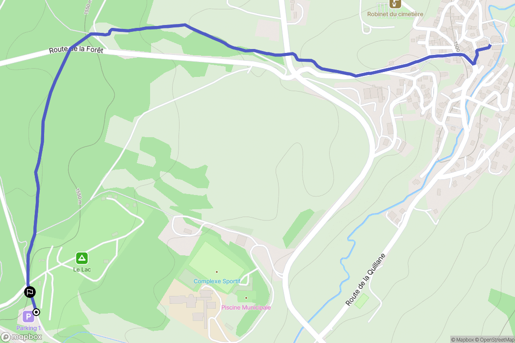Matemale : carte du parcours de randonnée - France