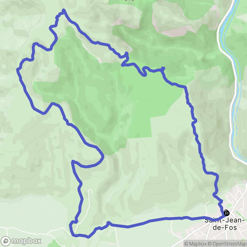 Saint-Jean-de-Fos : carte du parcours de randonnée - France