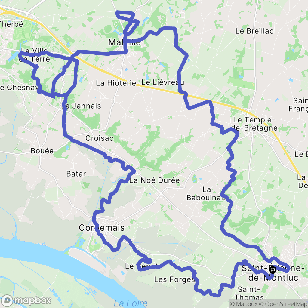 Saint-Étienne-de-Montluc : carte du parcours de randonnée - France