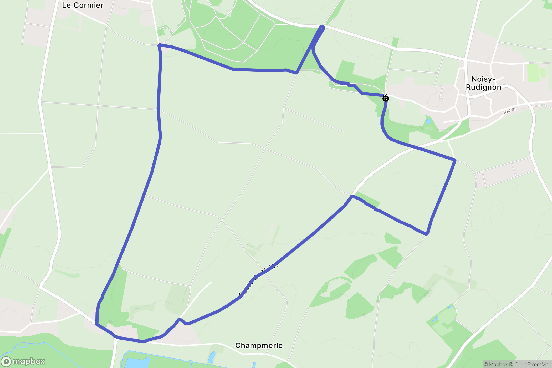 Noisy-Rudignon : carte du parcours de randonnée - France