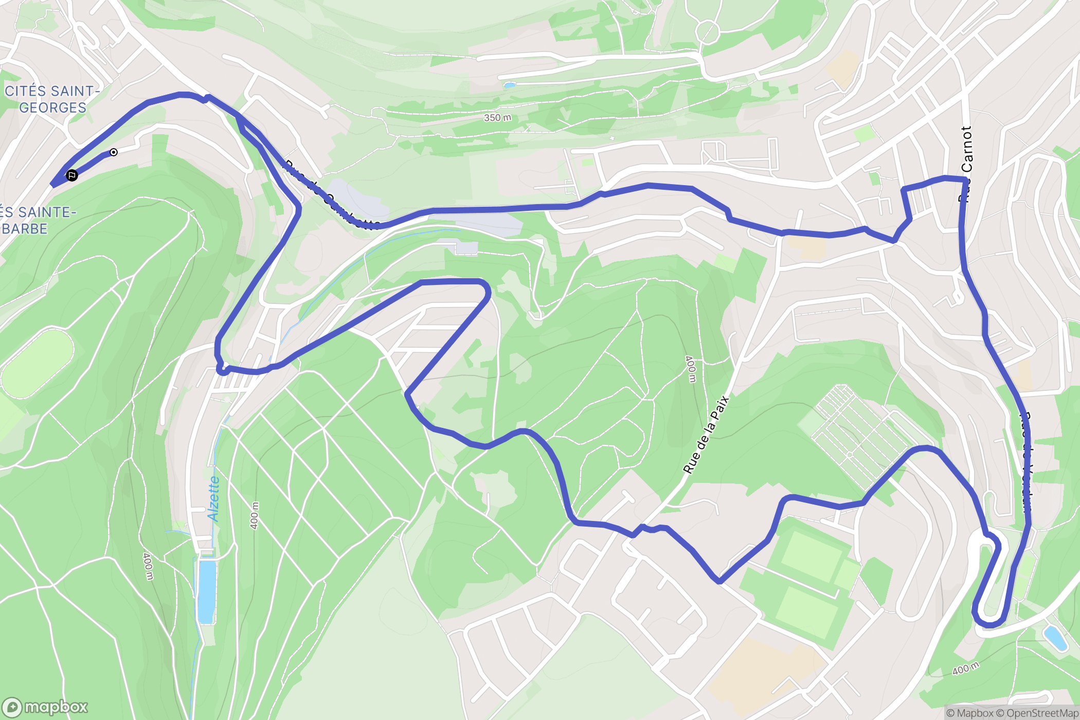 Thil : carte du parcours de randonnée - France