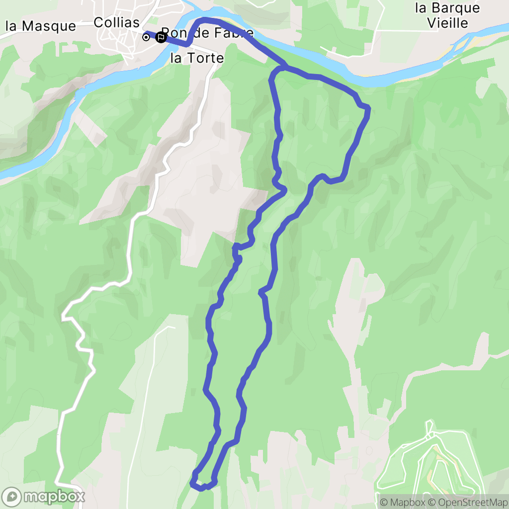 Collias : carte du parcours de randonnée - France