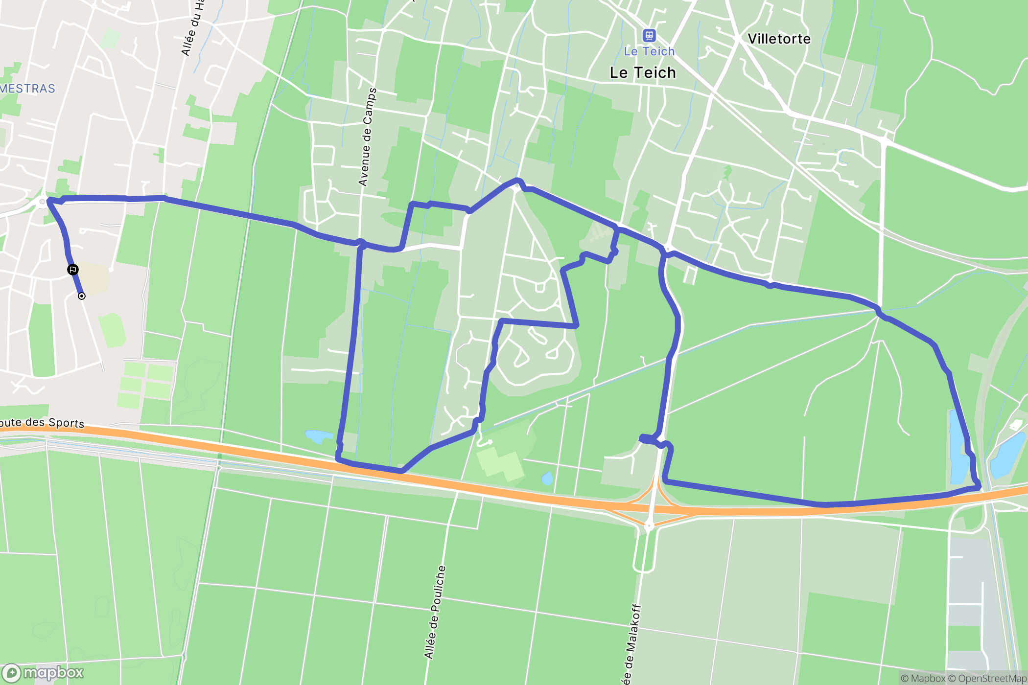 Gujan-Mestras : carte du parcours de randonnée - France